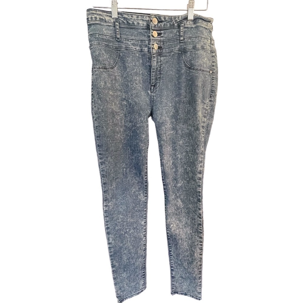 Refuge Super Skinny Jeans Size 14 High Waist Columbian Style Acid Wash